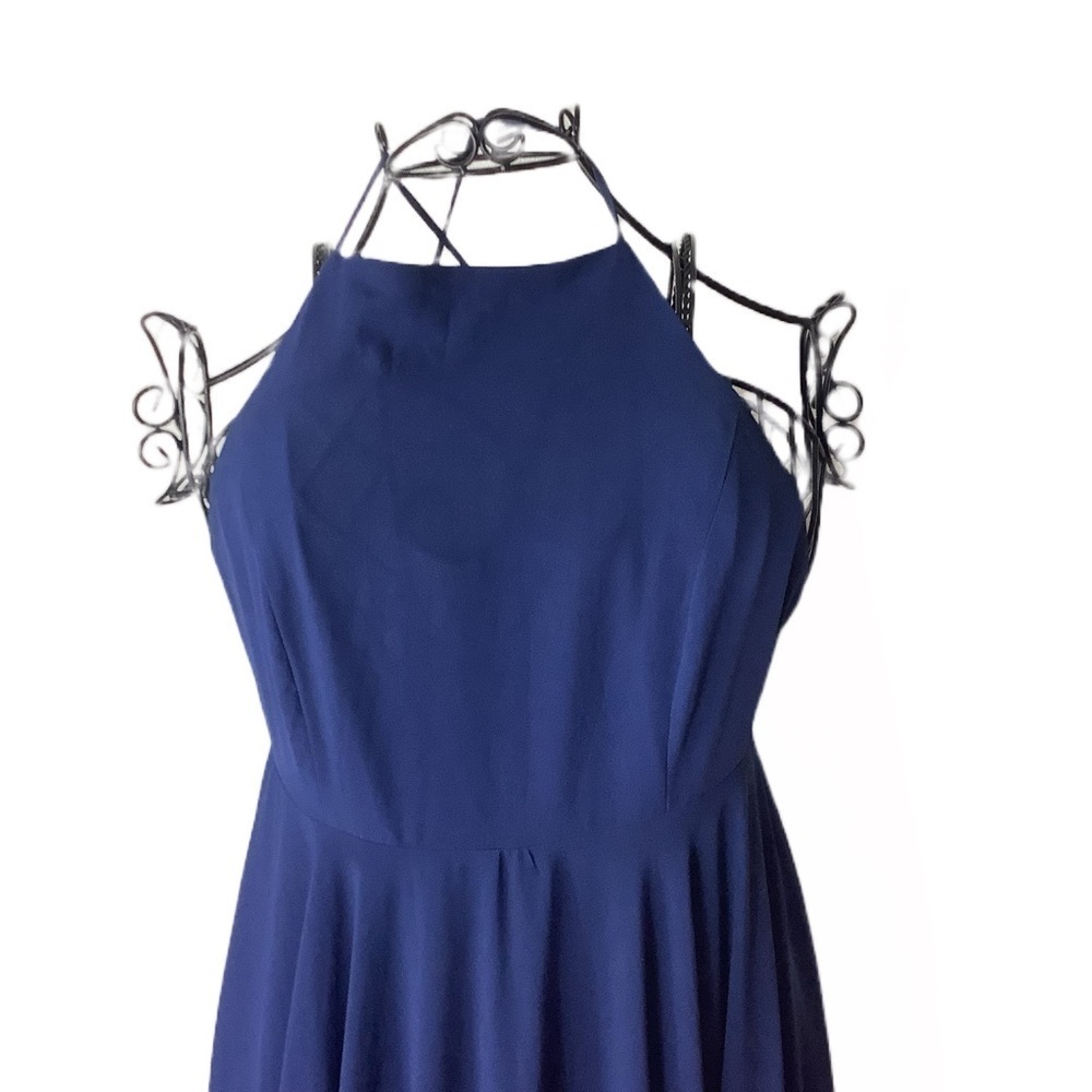 ✨ Lulus Navy Blue Halter Maxi Dress – Flowy & Elegant | Size Small ✨ - Picture 4 of 8